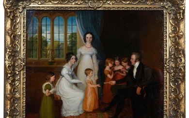 Charles Robert Leslie (British, 1794-1859), "Family Portrait in a Parlor, possibly the Gardiner