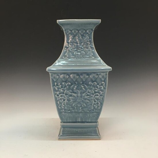 Chinese Azure Glazed Vase, Qianlong Mark