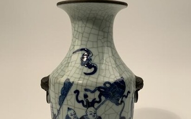 Chinese Blue and White Children Vase