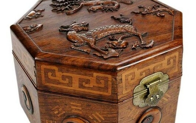 Chinese Carved and Inlaid Box