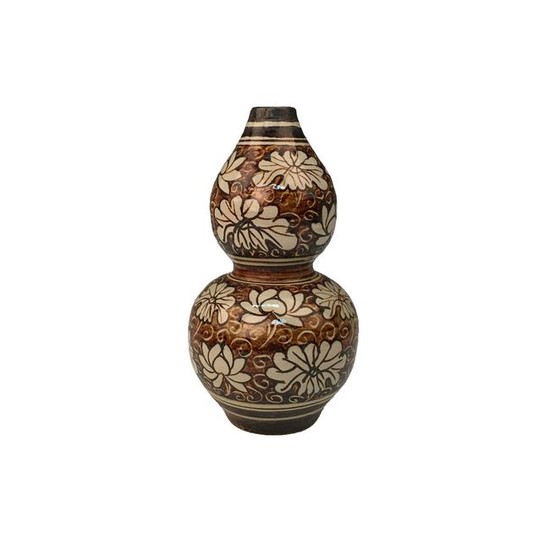 Chinese Ci Zhou Double-Gourd Porcelain Vase