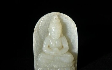 Chinese Jade Statue of Buddha, Ming or Earlier