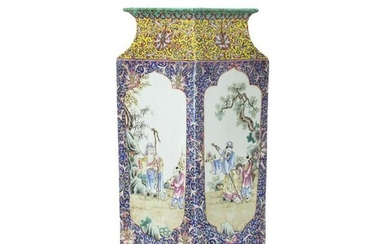 Chinese porcelain figures in landscapes vase, Minguo /