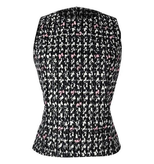 Christian Dior Top Fantasy Tweed Print Fitted and