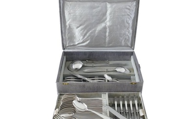 Christofle/Manufacture de L'Alfenide - Cutlery set for 12 (61) - Art Deco - Silverplate