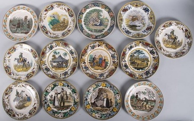 Collection of Thirteen 19th Century French Creil Porcelain Plates