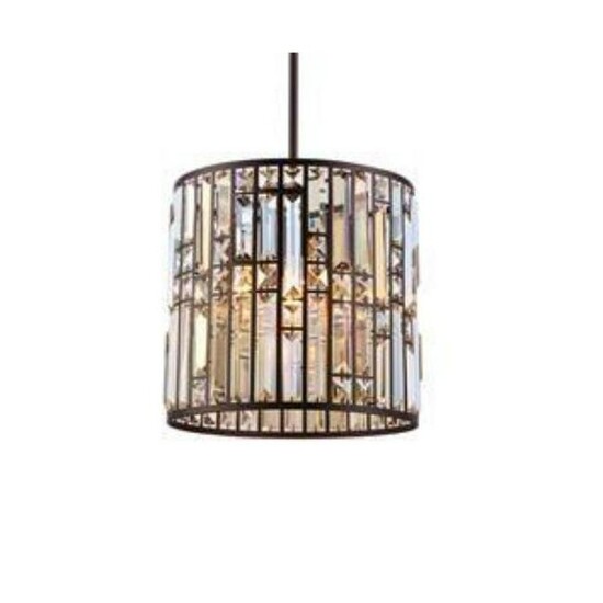 Contemporary Bronze Crystal Ceiling Pendant