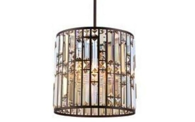 Contemporary Style Crystal & Bronze Ceiling Pendant