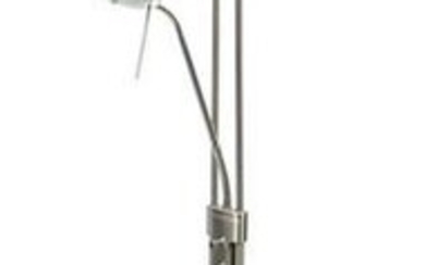Contemporary polished metal uplighter with adjustable