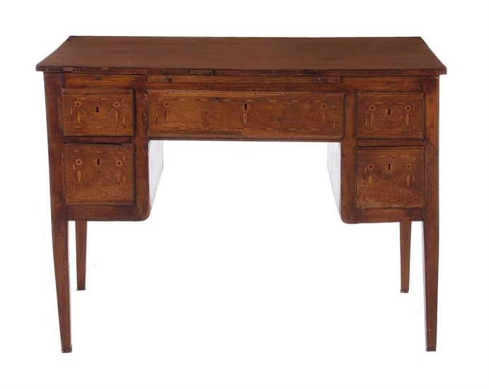 Continental inlaid walnut writing table/desk