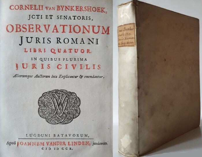 Cornelis van Bynkershoek - Observationum juris Romani libri quatuor - 1710