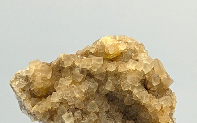 Cubic FLUORITE, HONEY BARITE, 100+ Crystals, Elegant Crystals on matrix - Height: 95 mm - Width: 62 mm- 321.87 g
