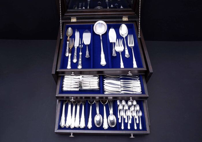 Cutlery set, 142- piece Full Cutlery Set (142) - .800 silver - Clementi Fabbrica Argenteria - Italy - 1944-1968