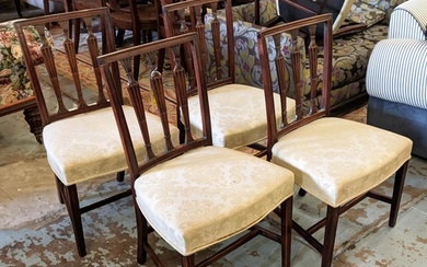 DINING CHAIRS, a set of eight, in the manner of Thomas Shera...
