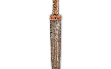Dague Ottomane en acier sertie de corail (kindjal), Turquie XIXe...
