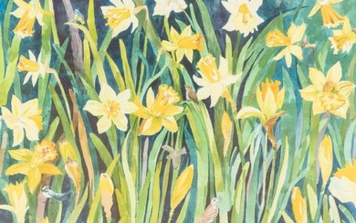 Deb Allitt 'Daffodils in bloom' limited edition print 9/96