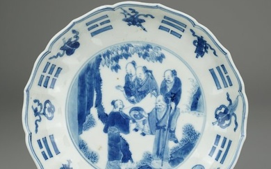 Dish - Porcelain - The Five Ancients 五行 - China - Kangxi (1662-1722)