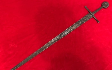 Disk Knife Sword / Knight Sword around 1450 (1) - Gothic Style - Iron (wrought) - 14th century