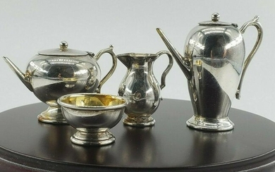 Dollhouse miniatures silver coffee set bowl creamer