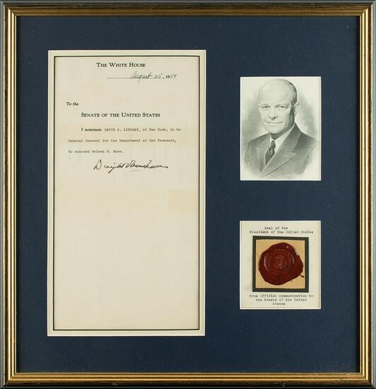 Dwight D. Eisenhower Document Signed