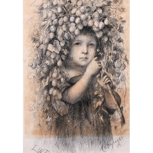 E… W… R… (20th Century) British. A Young Girl with a Garland...
