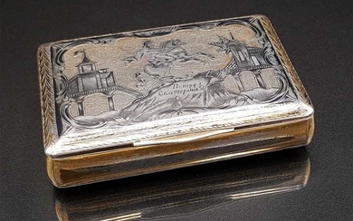 EARLY RUSSIAN SILVER SNUFF BOX, 1826