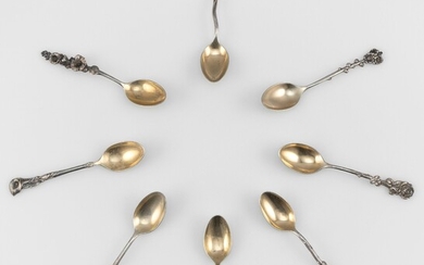 EIGHT REED & BARTON "HARLEQUIN" STERLING SILVER DEMITASSE SPOONS