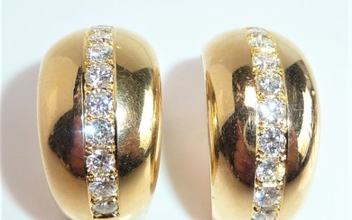 Earrings - 18 kt. Yellow gold Diamond (Natural)