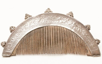 Antique Eastern Silver Hair Comb