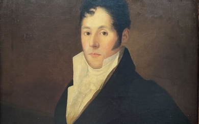 École Espagnole du XIXe, suiveur de Goya Portrait présumé du Comte Olszewski Huile sur toile...
