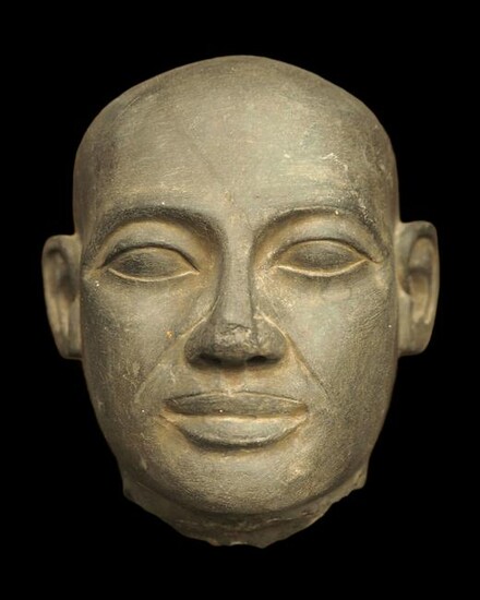 Egyptian schist head of a priest