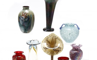 Eight Pieces of Studio Art Glass