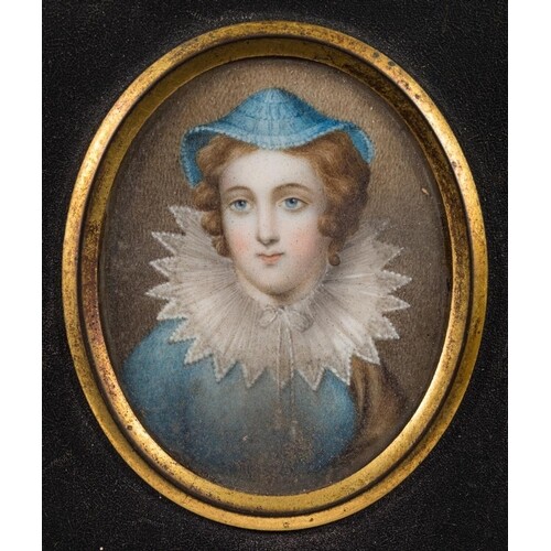 English School 18/19th Century - A miniature portrait of a y...