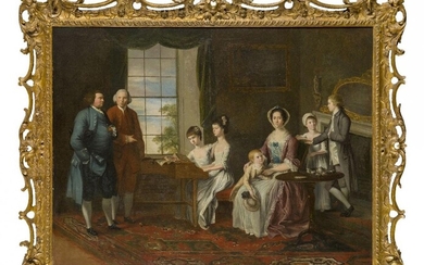 English School, circa 1760-1780- Portrait of Sir John and Lady...
