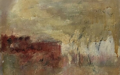English School (second-half 20th century), oil on canvas, abstract, 36cm square, framed