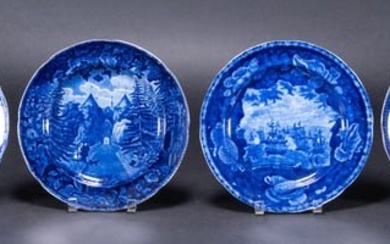 Enoch Wood Historical Staffordshire Blue Charger