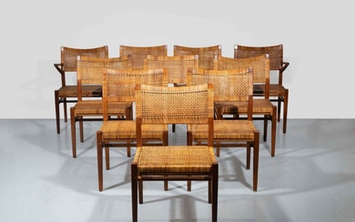 Erik WØRTZ 1914 - 1972 Suite de huit chaises et deux fauteuils - 1952 - 1953