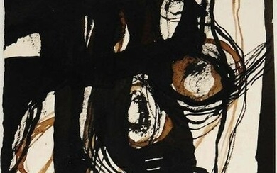 Eva Hesse (1936-1970) Black & Brown Ink On Paper