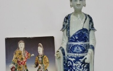 Ex-Christies Rare Ming Female Immortal Blue And White