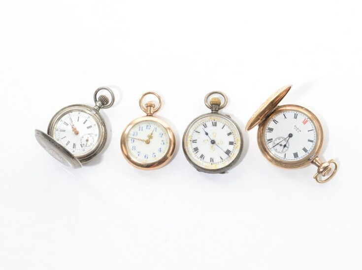 FOUR SMALL POCKET WATCHES