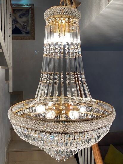 Fabulous Designer Chandelier Rain of Swaroviski Crystal - 100cm x 60cm - 09 Spotlights - (1)