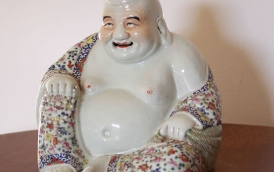 Figure (1) - Famille rose - Porcelain - Laughing Buddha - China - First half 20th century