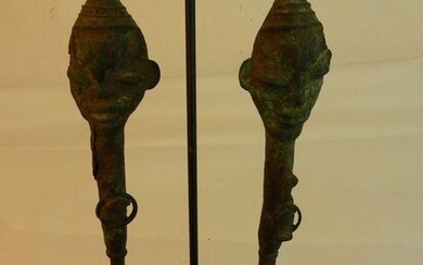 Figurine(s) (2) - Bronze - EDAN - Ogboni - Nigeria