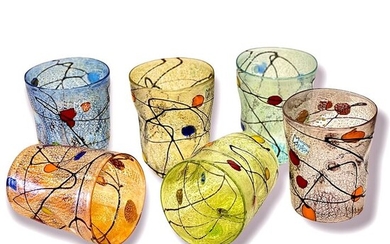 Filippo Maso - "Homage to Miró" glass service (6) - Glass