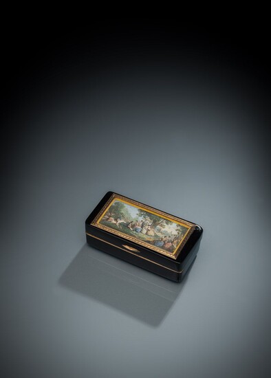 Fine tabatière en écaille de tortue avec peinture miniature, Martin-Guillaume Biennais, Paris, début du XIXe...