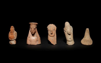Five Terracotta Fragments Height of largest fragment 2