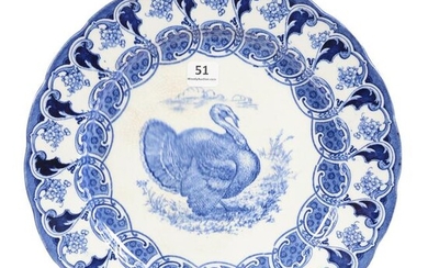 Flow Blue Plate, Florence by Bishop & Stonier