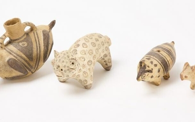 Four Pueblo Pottery Figures