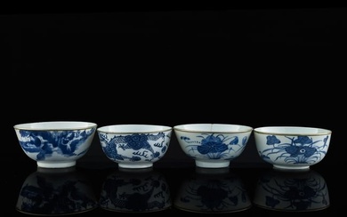 Four blue and white Vietnamese bowls, 19th century