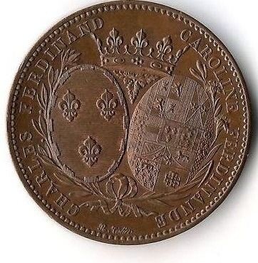 France - 5 Francs (module de) 1817 - Visite du Duc et de la Duchesse de Berry à la Monnaie de Paris - Bronze